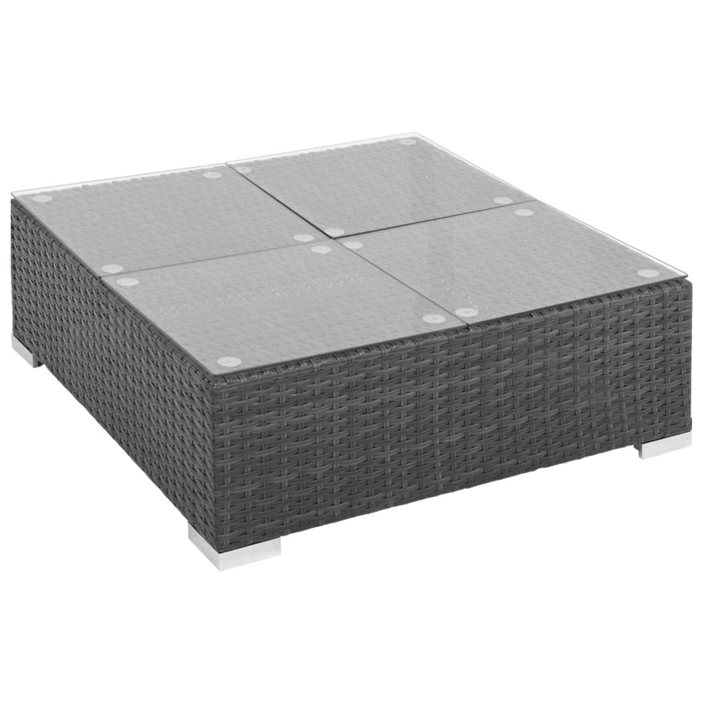 6 Piece White Cushioned Poly Rattan Patio Conversation Set with Coffee Table F235